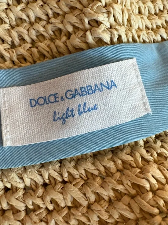 Dolce & Gabbana Light Blue Straw Hat | Beachy Resort Sun Hat | Rare Promo - Picture 2 of 9